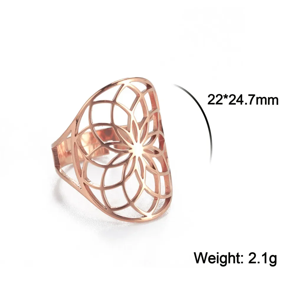 Sacred Geometry Flower of Life Ring in Gold 10 Sacred Geometry Flower of Life Ring in Gold - Image 10