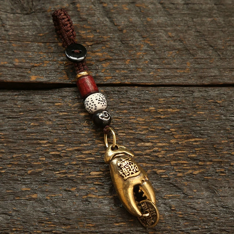 Brass Crab Claw Lucky Keychain 9 Brass Crab Claw Lucky Keychain - Image 9