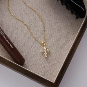 Stainless Steel Gold Cross Necklace JDN0307035 11 S17f12796f40147528124c3023950bb41K