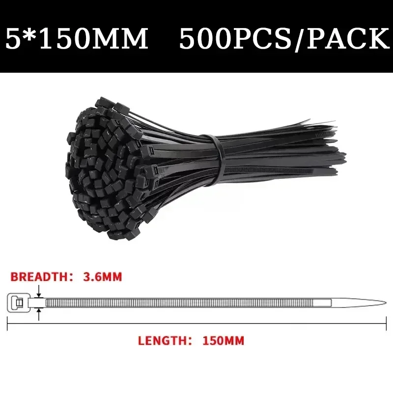 Black Nylon Cable Ties 150-500mm, 5/8mm Pack 7 Black Nylon Cable Ties 150-500mm, 5/8mm Pack - Image 7