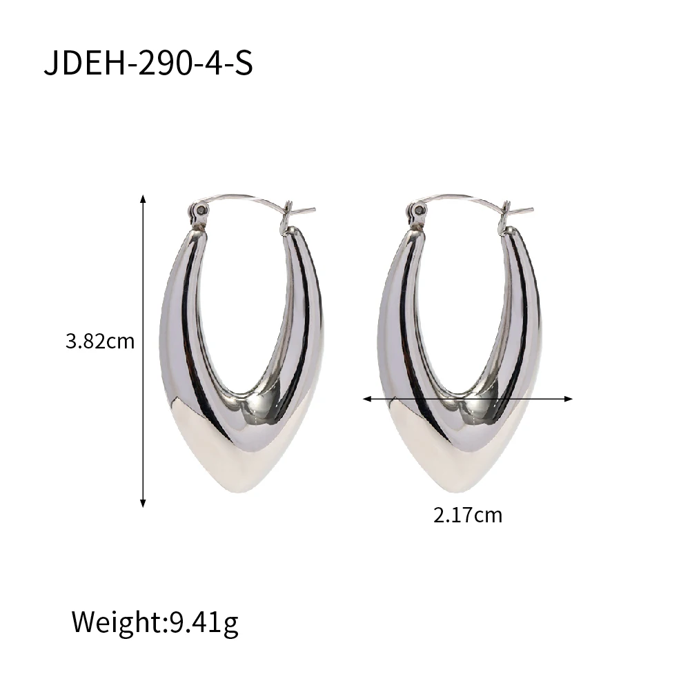 Stainless Steel Water Drop Hoop Earrings 7 Stainless Steel Water Drop Hoop Earrings - Image 7