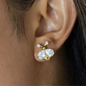 Stainless Steel Gold Bee Stud Earrings 8 S189abf0f49f846a3949e5e279cca0eaaG