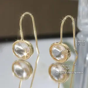 Gold Drop Earrings with Cubic Zirconia 6 S18de6306a5654275b578110f052cdaa4Z