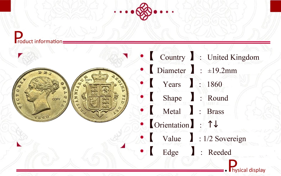 Victorian Brass Coin Replica of Queen Victoria 1860 6 Victorian Brass Coin Replica of Queen Victoria 1860 - Image 6