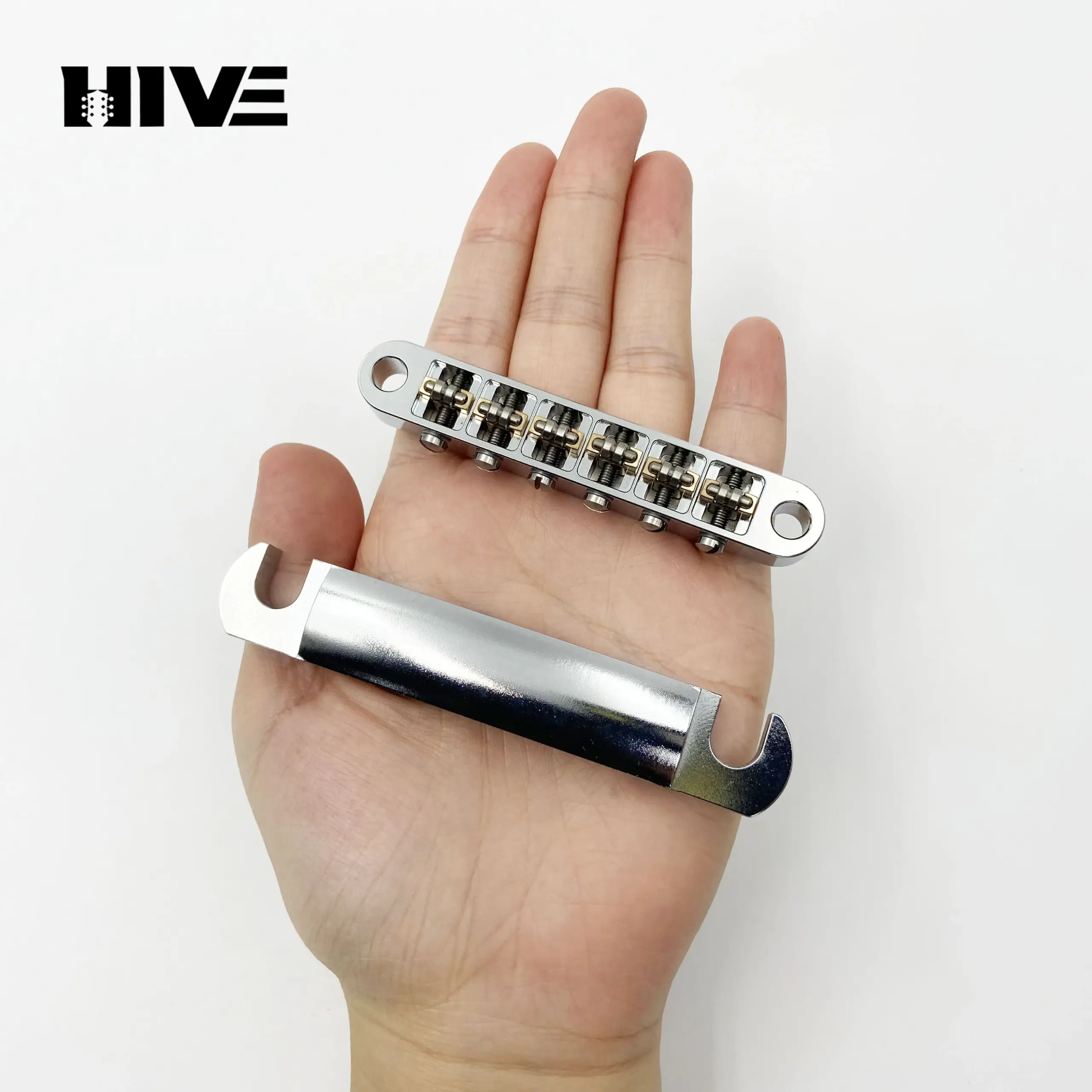 Premium Silver 6-String Guitar Bridge Set 5 Premium Silver 6-String Guitar Bridge Set - Image 5