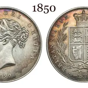 British Half Crown Coin Replica, 1840s-1850s 19 S19474afa524c420ca9097a2e63bc58936