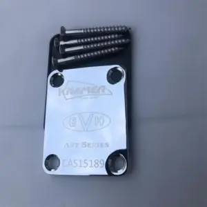 Kramer Metal Guitar Neck Plate in Gold, Chrome, Black 11 S1957a2e46ba641539f12ff9121f3c58aY