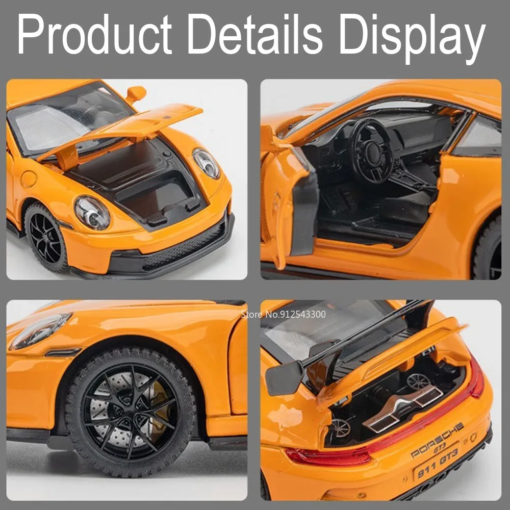 1/32 Porsche 911 GT3 Metal Model with Light 3 1/32 Porsche 911 GT3 Metal Model with Light - Image 3
