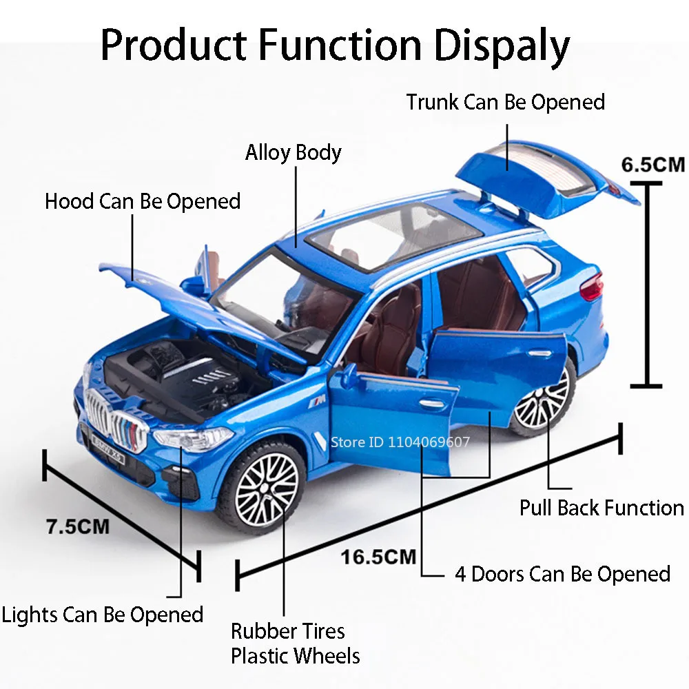 Black BMW X7 Diecast Model - 1:32 Scale 6 Black BMW X7 Diecast Model - 1:32 Scale - Image 6