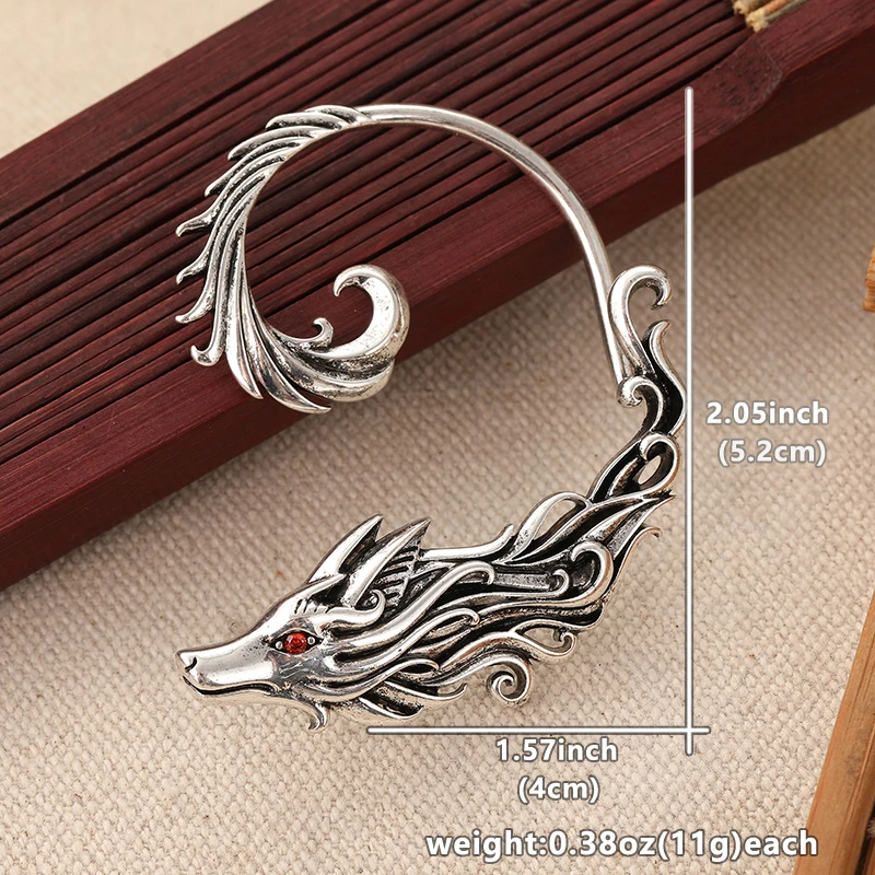 Vintage Ethnic Wolf Clip Earrings for Women 3 Vintage Ethnic Wolf Clip Earrings for Women - Image 3