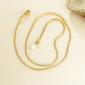 Gold Stainless Steel Snake Chain Necklace 40-60cm 15 S19e587186251487ebf5f49d4d4e7d284X