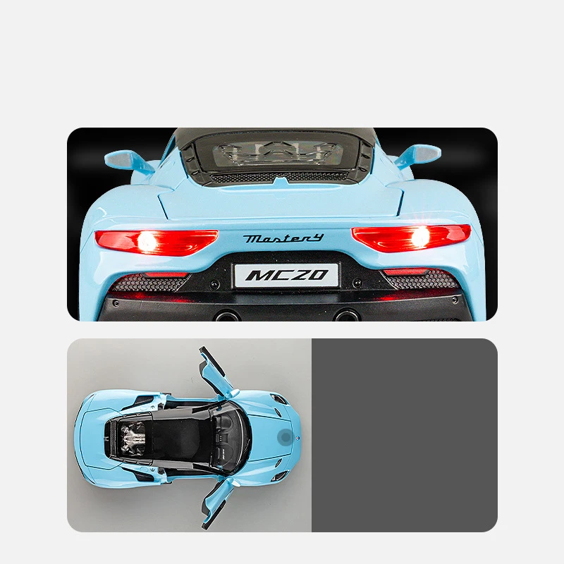 Sky Blue Maserati MC20 Diecast Model 3 Sky Blue Maserati MC20 Diecast Model - Image 3