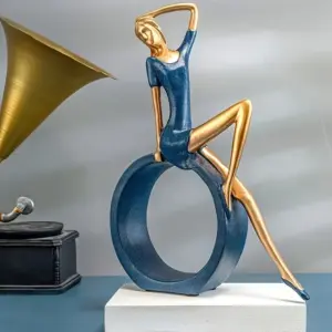 Blue and Gold Lady Figurine for Decor 8 S1a49101b00a44461a969785966142d9fK
