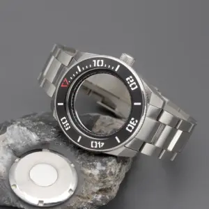 Men's Diver-Style 45mm Watch Case with Sapphire Glass