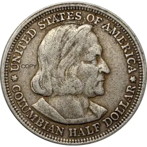 Vintage Columbian Half Dollar Replica, 30mm 13 S1a9d387a03e44349b13e9e46102924f2j