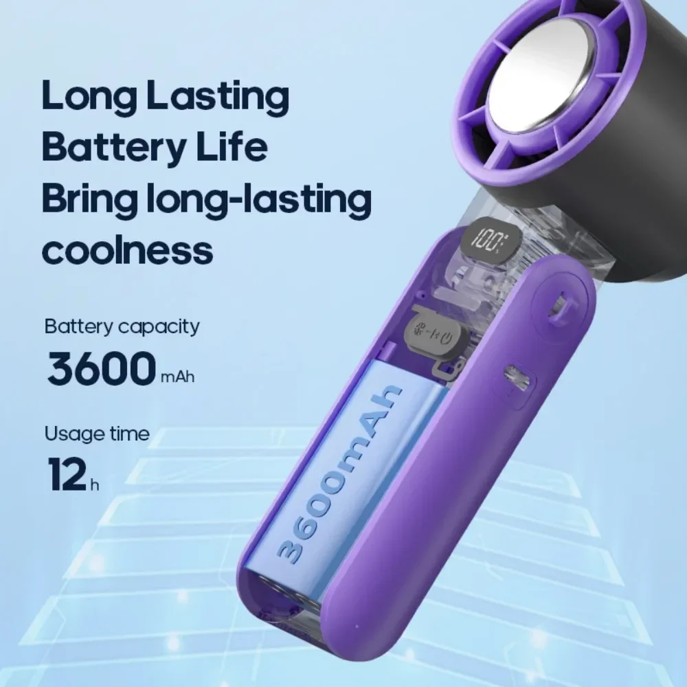 Portable Handheld Cooling Fan with 3600mAh Battery 5 Portable Handheld Cooling Fan with 3600mAh Battery - Image 5