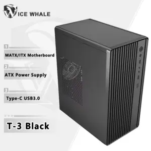 Compact Black Mini Computer Case 270x165x345mm