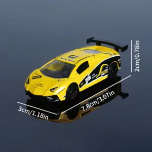 Mini Yellow and Black Die-Cast Race Car Model 1:64 Scale 9 S1b0c1580093f41efb085a55b2efe1d504