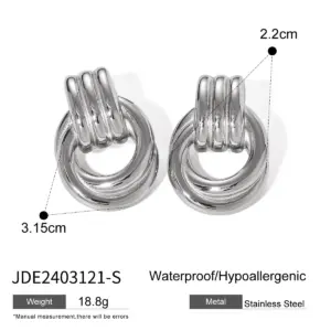 Winding Stainless Steel Earrings for Women 18 S1b0f0847a6c3463bb1039f0082725ec4M 2