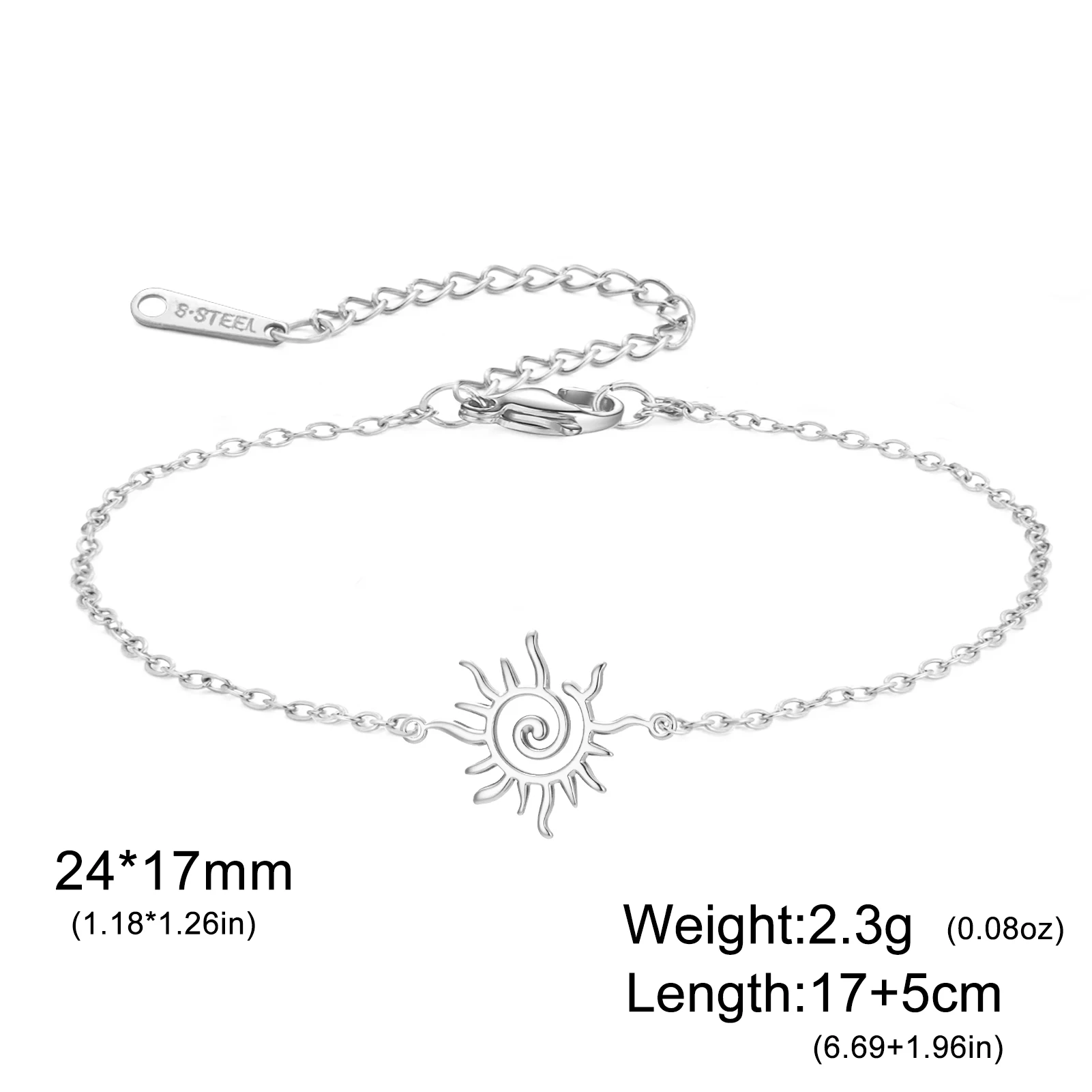 Celestial Spiral Sun Charm Bracelet for Women 7 Celestial Spiral Sun Charm Bracelet for Women - Image 7