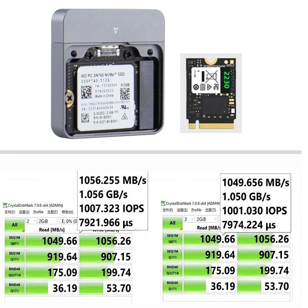 M.2 NVMe 2230 SSD Enclosure CNC Aluminum 2 M.2 NVMe 2230 SSD Enclosure CNC Aluminum - Image 2