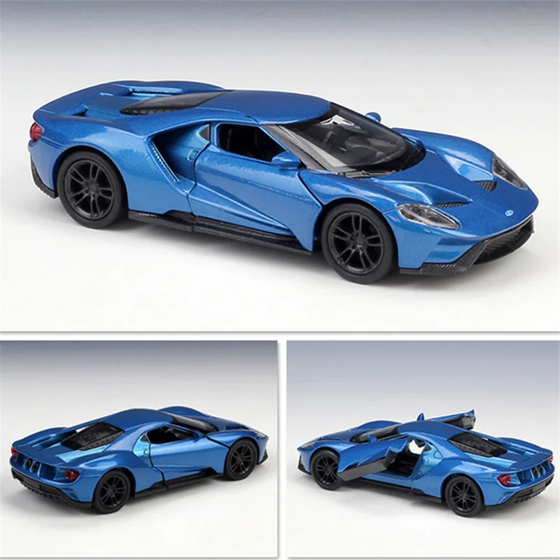 Blue Welly Ford GT 2017 Diecast Model 3 Blue Welly Ford GT 2017 Diecast Model - Image 3