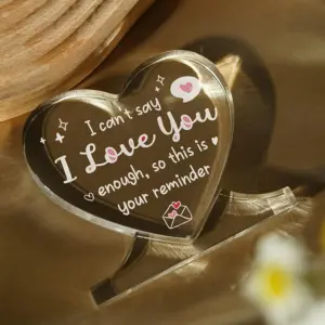Heart-Shaped Acrylic Romantic Plaque 10 S1b36db38f1f644179a889f86340a9447q