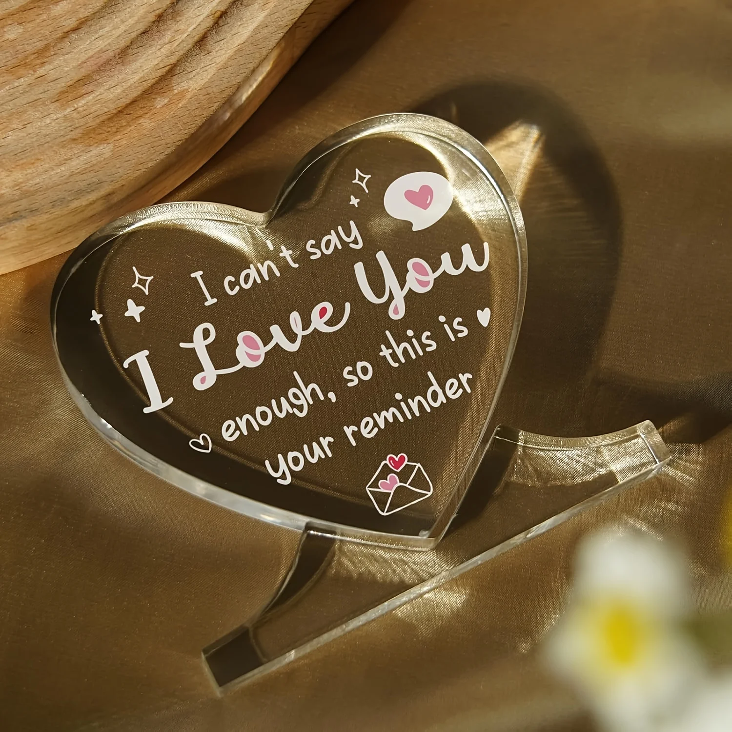 Heart-Shaped Acrylic Romantic Plaque 5 Heart-Shaped Acrylic Romantic Plaque - Image 5
