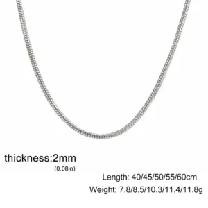 Gold Stainless Steel Snake Chain Necklace 40-60cm 16 S1b3d7e06ff924033a3986c7c624d7928H