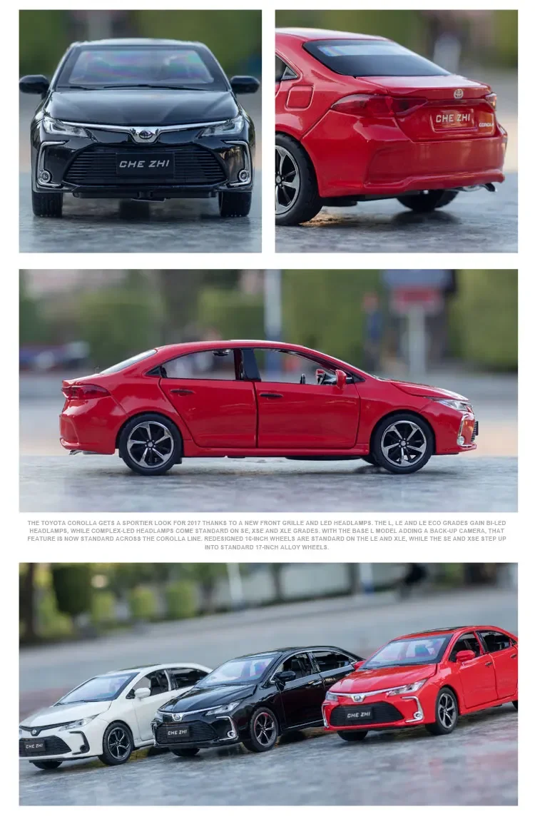 White Toyota Corolla 1:32 Diecast Model 6 White Toyota Corolla 1:32 Diecast Model - Image 6