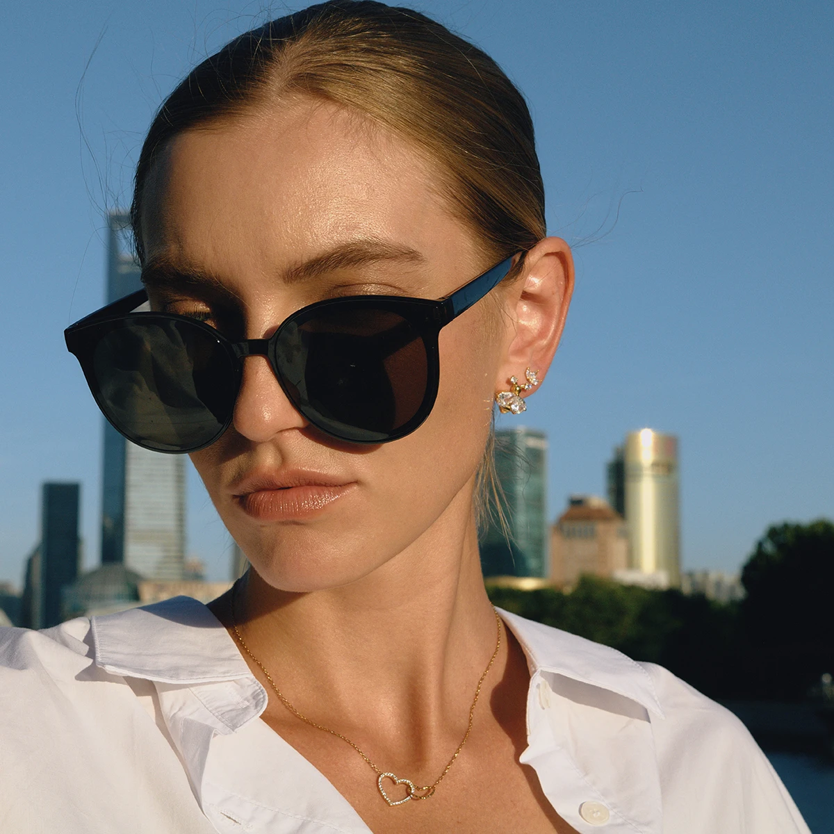 Stainless Steel Gold Bee Stud Earrings 4 Stainless Steel Gold Bee Stud Earrings - Image 4