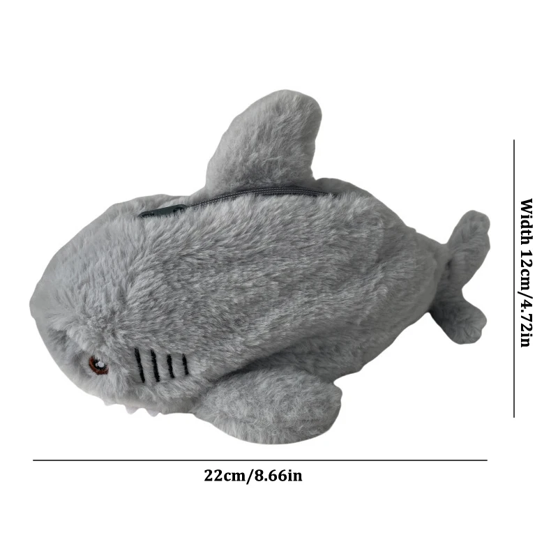 Plush Shark Pencil Case - 27cm, Durable, Fun 7 Plush Shark Pencil Case - 27cm, Durable, Fun - Image 7