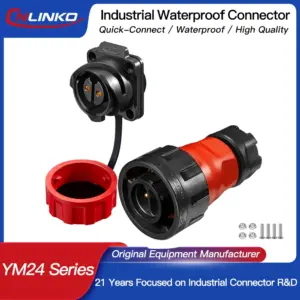 YM24 Waterproof Power Connector, 2/3-pin, 500V, 25A