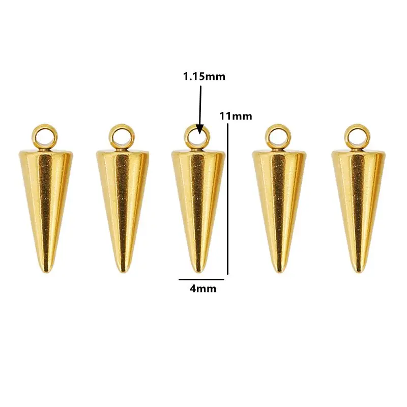 Stainless Steel Cone Charms Set of 10 7 Stainless Steel Cone Charms Set of 10 - Image 7