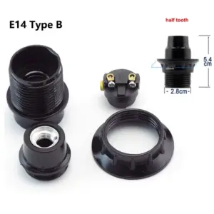Black E27/E14 Lamp Holder for DIY Lighting 16 S1bf0a15e28534b17a39afc28271baebco