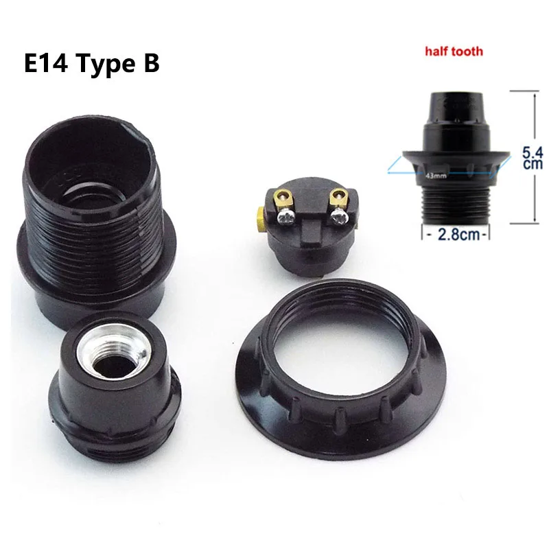 Black E27/E14 Lamp Holder for DIY Lighting 7 Black E27/E14 Lamp Holder for DIY Lighting - Image 7