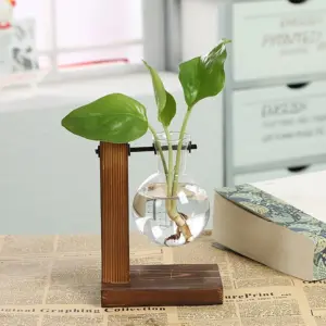 Modern Bamboo and Wood Tabletop Vase Model E123 11 S1c1430a7c41e458587ad10f632728abbo