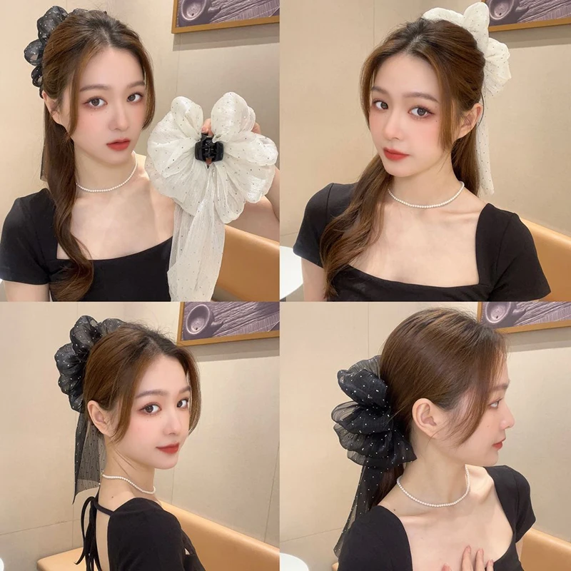 Large Mesh Bow Hair Clip for Women 3 Large Mesh Bow Hair Clip for Women - Image 3