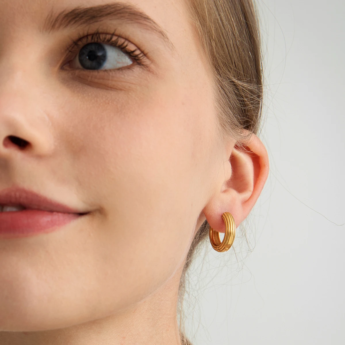 Stainless Steel Gold-Tone Earrings 4 Stainless Steel Gold-Tone Earrings - Image 4