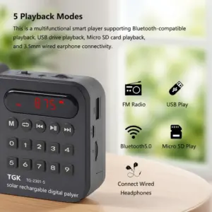 Portable Solar Bluetooth Speaker 3W, 32GB Support 10 S1c51ed0d69dd479bbbff027484cf601aZ