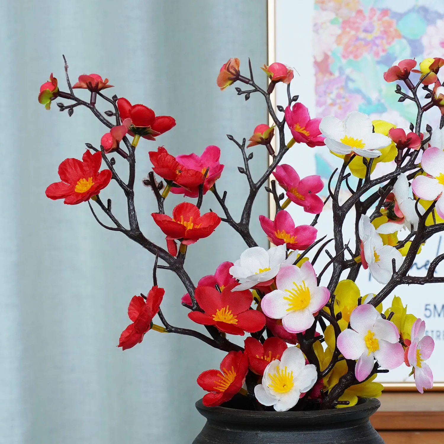 Artificial Plum Blossom Arrangement - 30cm Set 5 Artificial Plum Blossom Arrangement - 30cm Set - Image 5