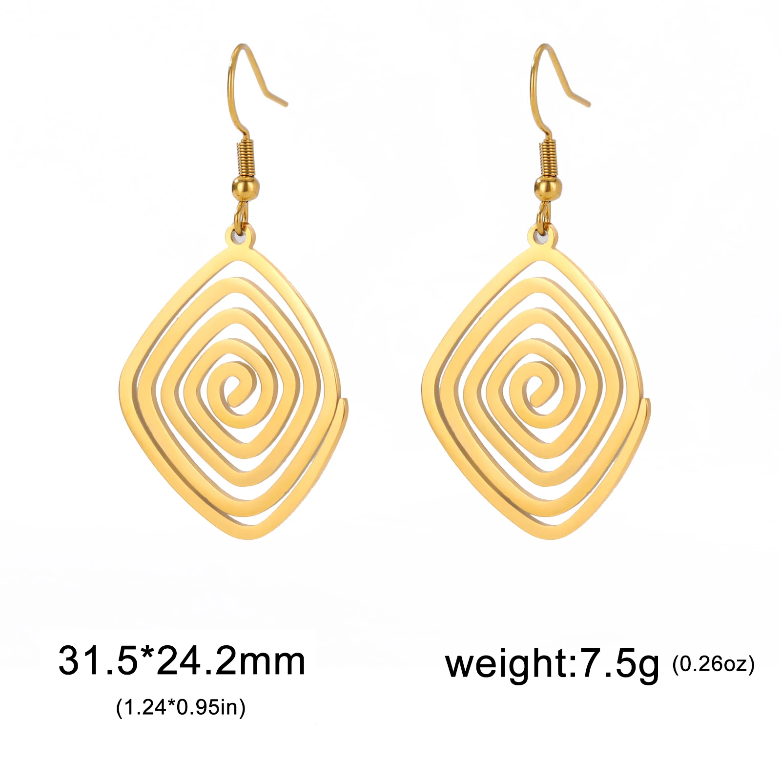 Stainless Steel Geometric Spiral Earrings 6 Stainless Steel Geometric Spiral Earrings - Image 6