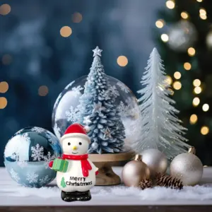 White Resin Snowman Christmas Ornament