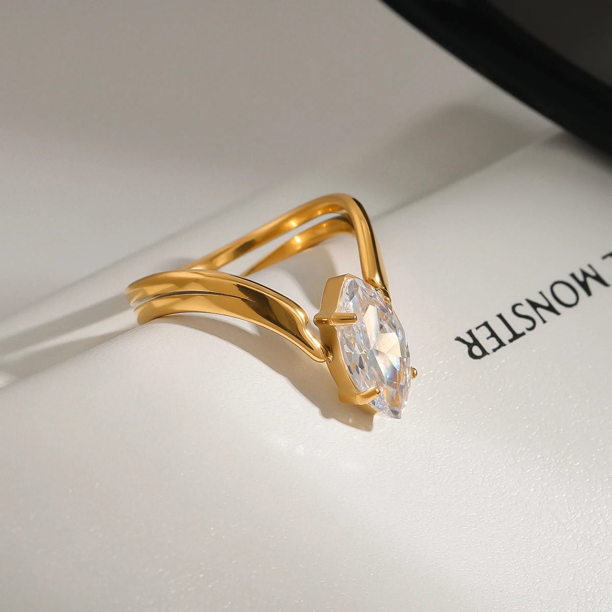 Minimalist Gold Stainless Steel Women's Ring 4 Minimalist Gold Stainless Steel Women's Ring - Image 4