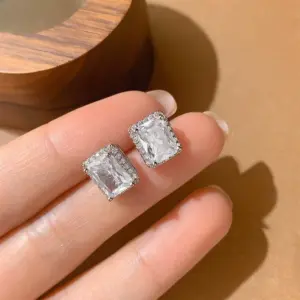 Elegant Cushion-Shaped Sterling Silver Stud Earrings 6 S1ce1ab2aec01418d8b0eb33b07426170N