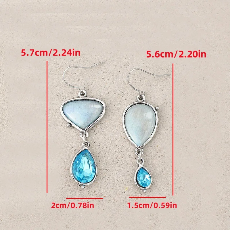 Vintage Silver Earrings with Blue Stones 3 Vintage Silver Earrings with Blue Stones - Image 3