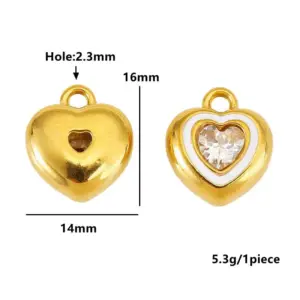Colorful Stainless Steel Zircon Heart Charms Set 15 S1d120a6d1af54b8f85a3e54c4eb38ca1s