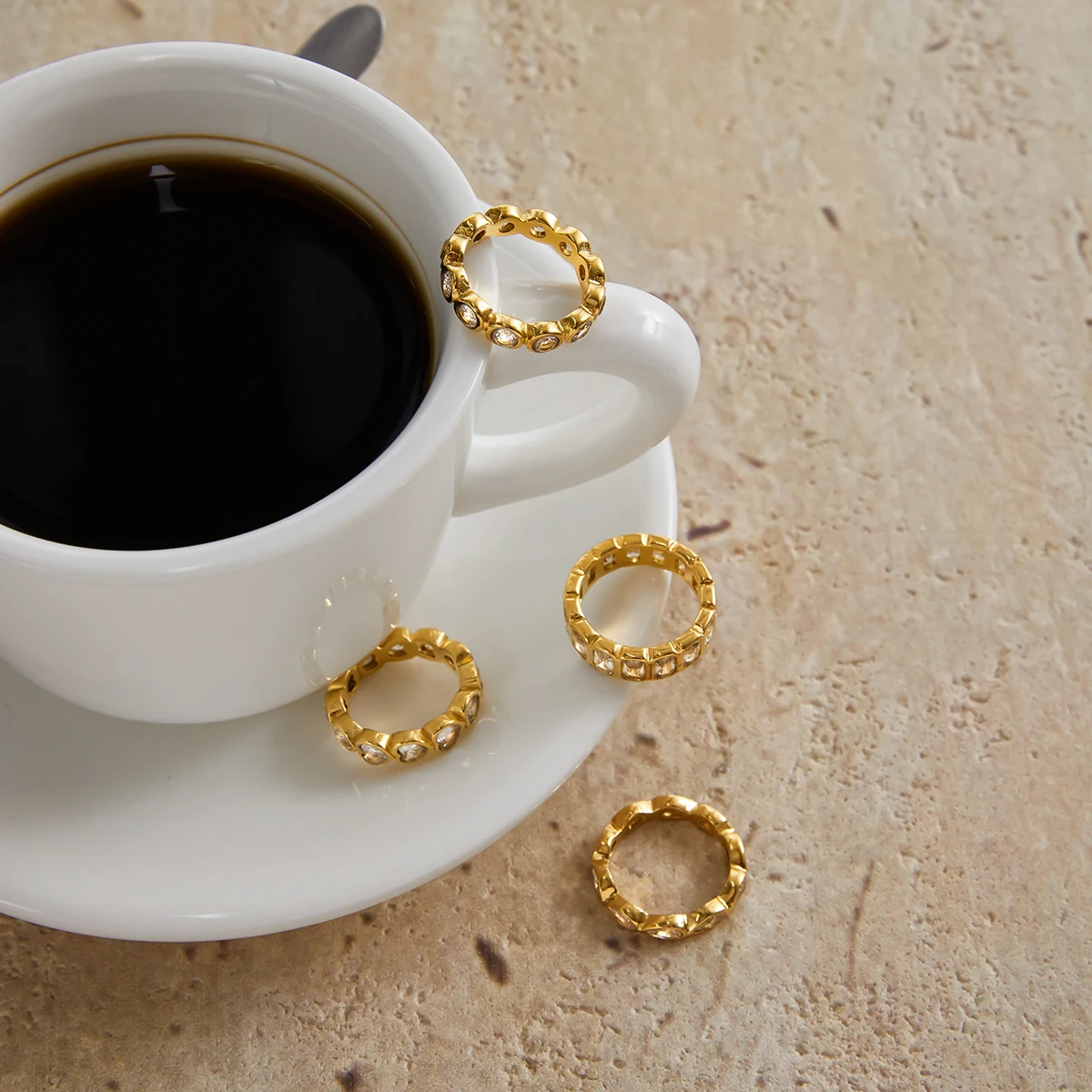 Elegant Stainless Steel Zircon Stacking Ring 6 Elegant Stainless Steel Zircon Stacking Ring - Image 6