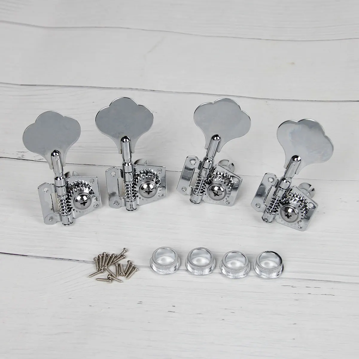 Bass Guitar Tuning Peg Set, 4-Pack Chrome/Black 8 Bass Guitar Tuning Peg Set, 4-Pack Chrome/Black - Image 8