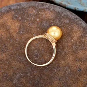 Vintage Gold Pearl Cocktail Ring for Women 7 S1d77870c2b5e4c02b3d8ec252c8da39b4
